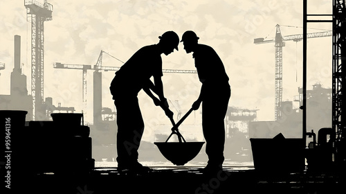 Two construction workers co...