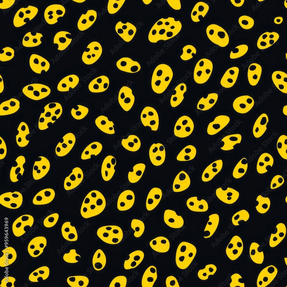 seamless pattern of yellow cheetah spots on a black background seamless pattern of yellow cheetah spots on a black background