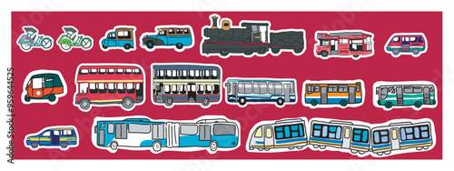 Indonesian vector set of transportation