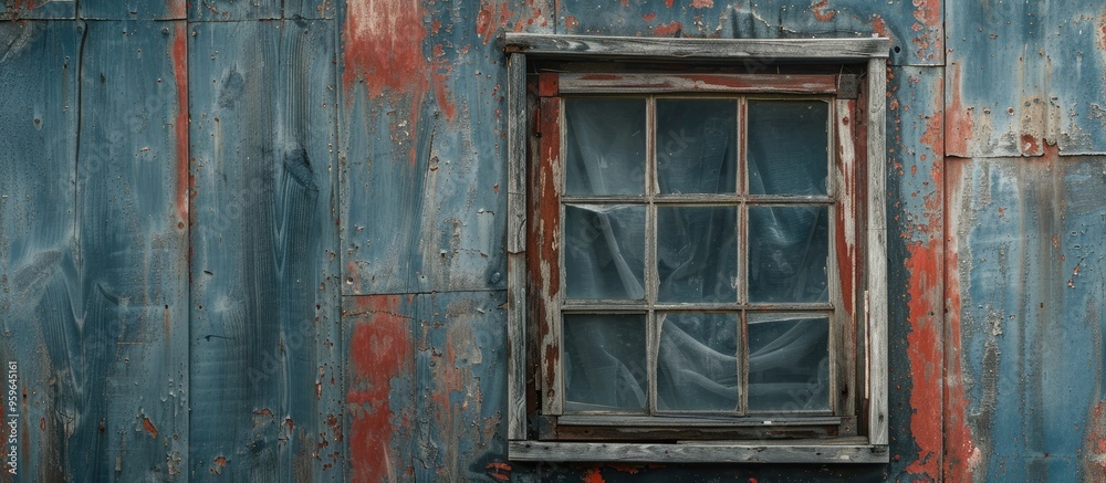 Close up of an aged and overlooked wooden window. Copy space image. Place for adding text and design Close up of an aged and overlooked wooden window. Copy space image. Place for adding text and design