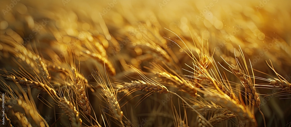 Close up of mature cereal in a field. Copy space image. Place for adding text and design Close up of mature cereal in a field. Copy space image. Place for adding text and design