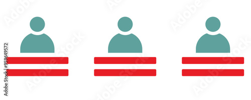 Equality, inequality, equity icon set vector Illustration