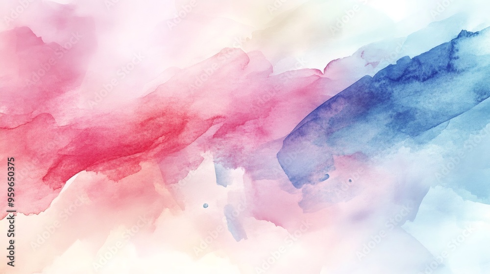 Abstract watercolor background with pink, blue, and white shades. Abstract watercolor background with pink, blue, and white shades.