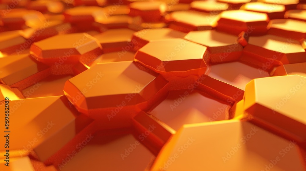 Abstract Orange Honeycomb Background Abstract Orange Honeycomb Background