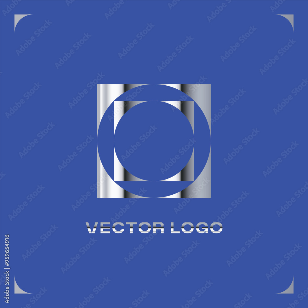 MODERN GEOMETRIC METALLIC GRAPHIC LOGO 