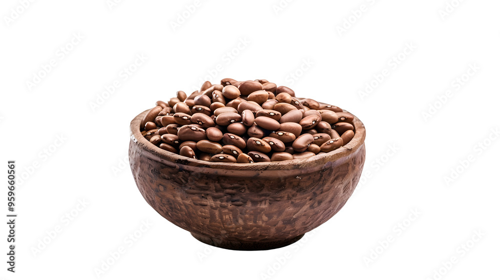 Fresh Pinto Beans in a Ceramic Bowl with Copy Space Above for Text or Recipes, transparent background Fresh Pinto Beans in a Ceramic Bowl with Copy Space Above for Text or Recipes, transparent background