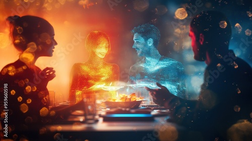 Futuristic Dinner with Holographic Projections