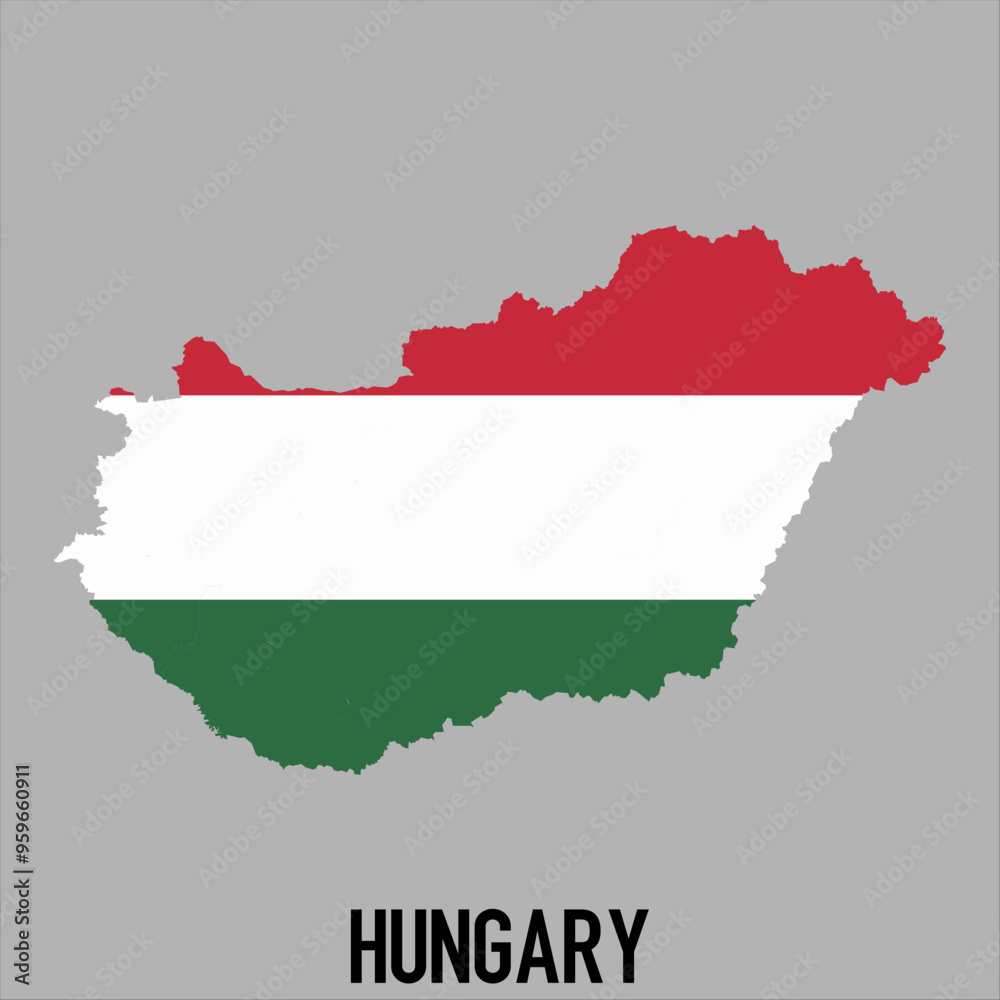 map of Hungary with flag, vector illustration map of Hungary with flag, vector illustration