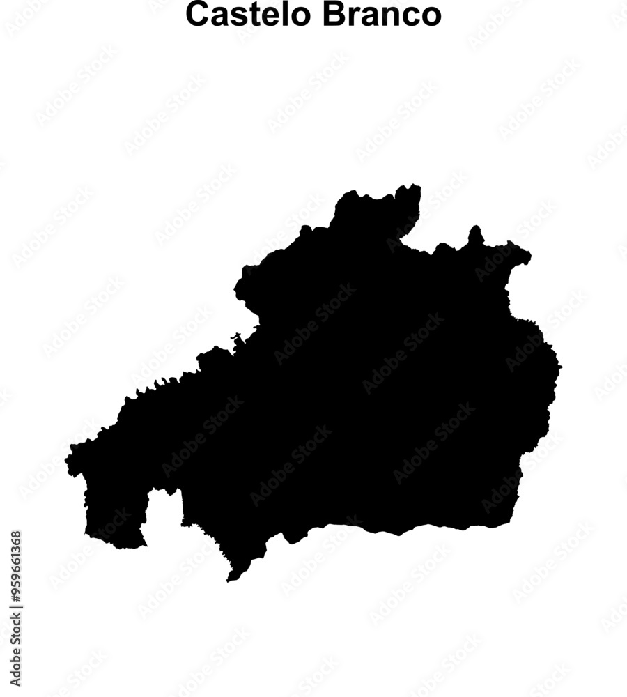 Obraz premium Castelo Branco outline map