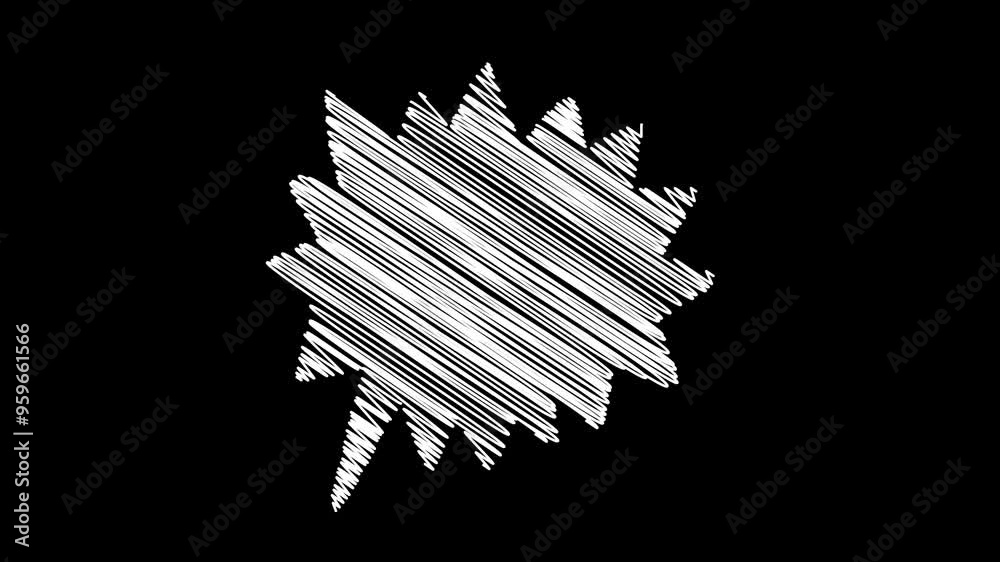 Speech Bubble animation featuring many sharp-edged shapes in a scribble style