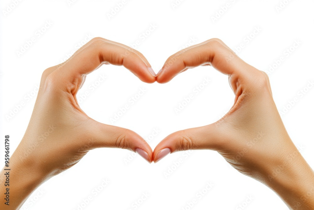 Two Hands Forming a Heart Shape Together on a Pure White Background for Love and Romance Themes Two Hands Forming a Heart Shape Together on a Pure White Background for Love and Romance Themes