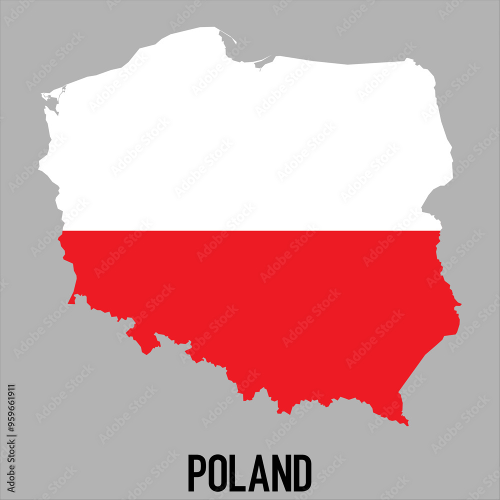 map of Poland with flag, vector illustration map of Poland with flag, vector illustration