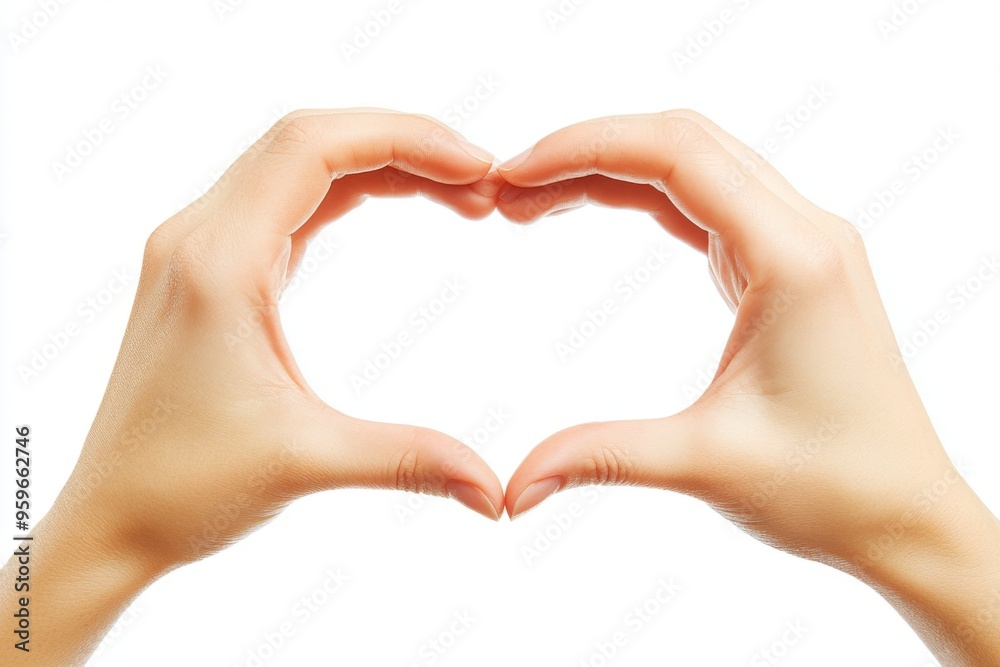 Obraz premium Hands Skillfully Forming a Beautiful Heart Symbol to Represent Love and Deep Compassion