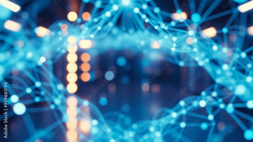 Abstract blue and orange network concept Abstract blue and orange network concept