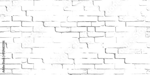 Obraz na płótnie Vector black and white grunge brick wall Transparent background w salonie