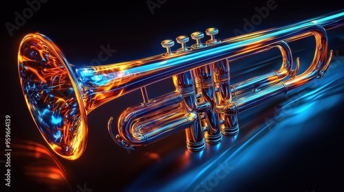 Vibrant and Captivating Trumpet Instrument Shining in Performance