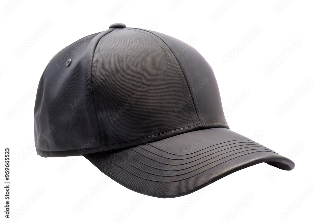 Black Baseball Cap Front and Side View cut out. isolated on transparent background. Copy space. Black Baseball Cap Front and Side View cut out. isolated on transparent background. Copy space.