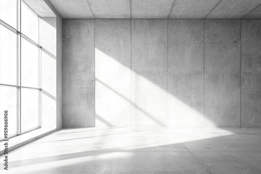 Abstract empty concrete interior with sunlight and shadows Abstract empty concrete interior with sunlight and shadows