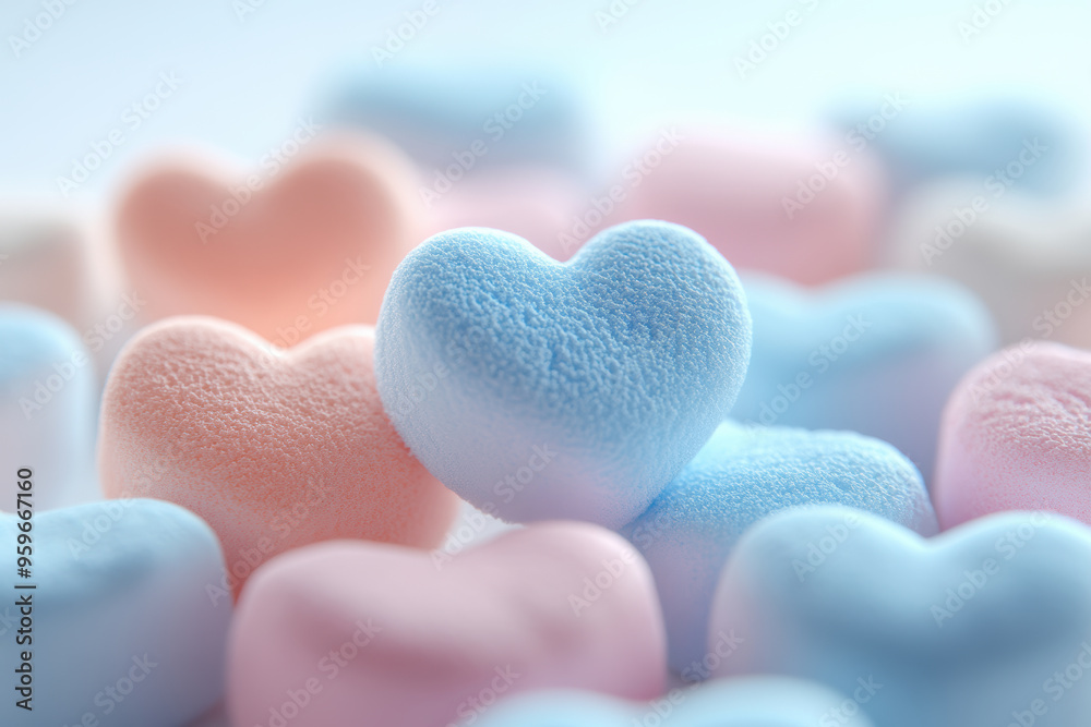 Obraz premium Assorted Pastel Marshmallows Background