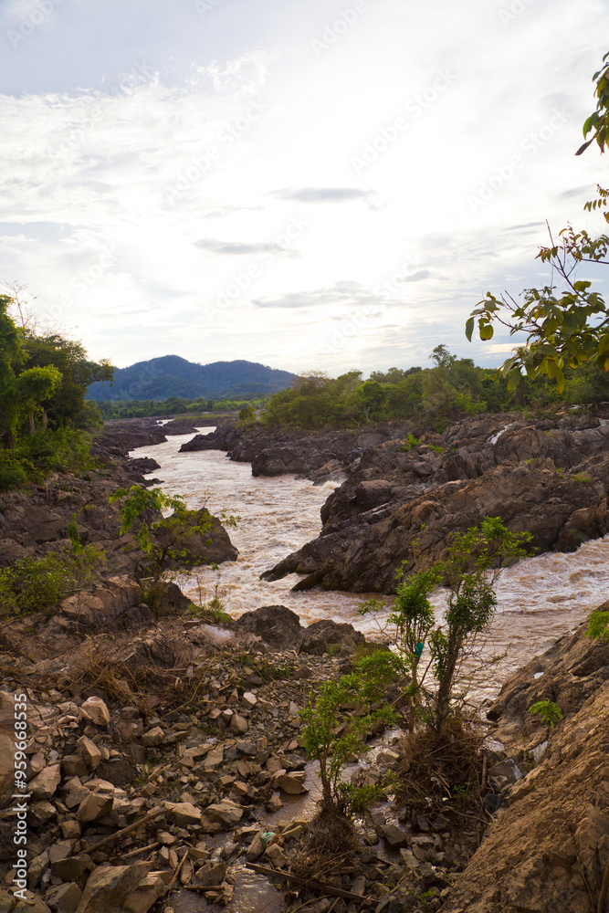 Li Phi Waterfall in Champasak, Southern of Laos. Li Phi Waterfall in Champasak, Southern of Laos.