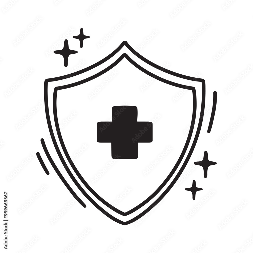 Hand Drawn healthcare outline Illustration Hand Drawn healthcare outline Illustration