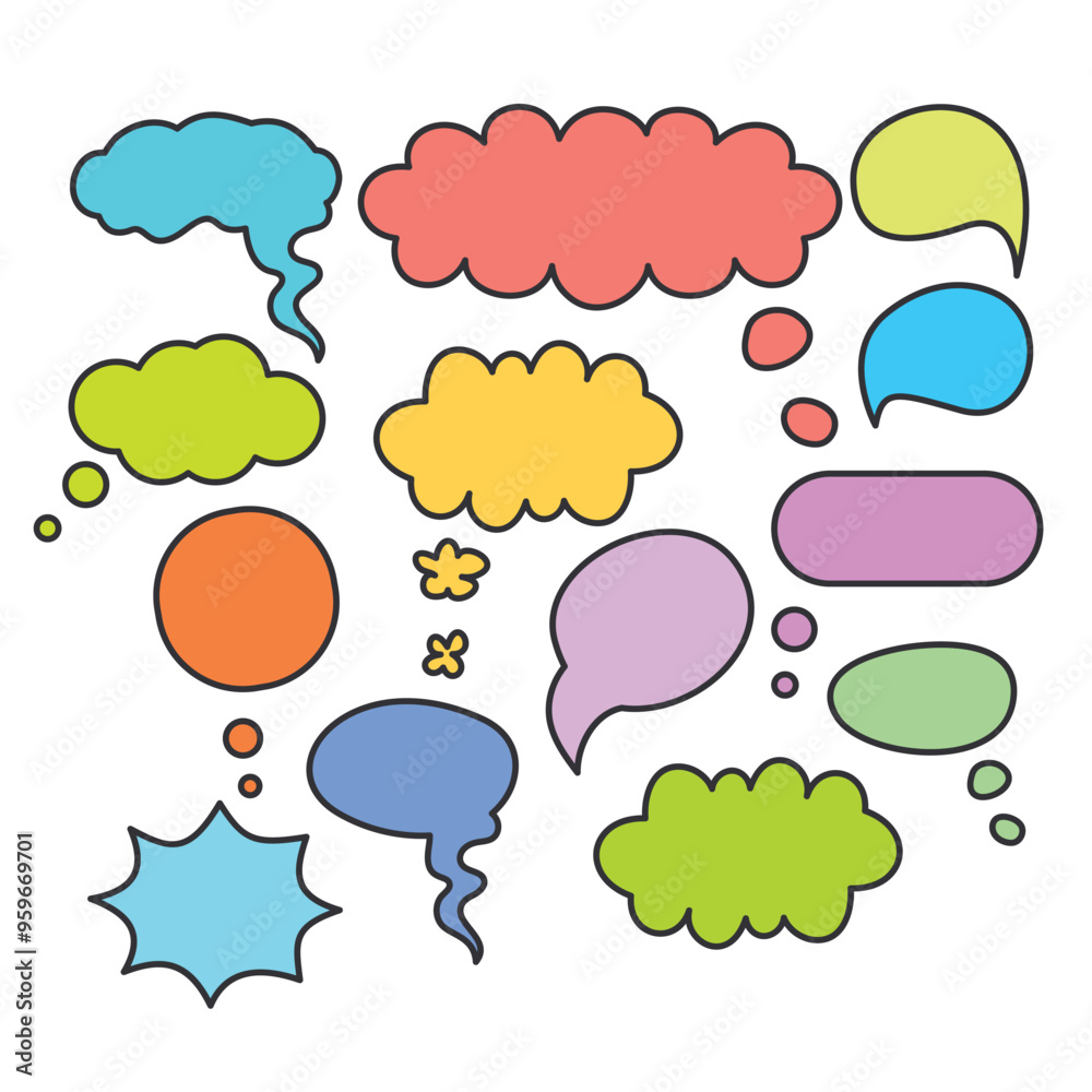 Speech Bubbles and Speech Bubble Icon Set  vector illustrationчать