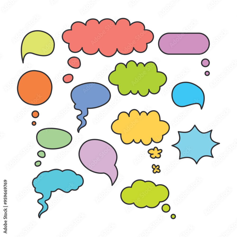 Speech Bubbles and Speech Bubble Icon Set vector illustrationчать Speech Bubbles and Speech Bubble Icon Set vector illustrationчать