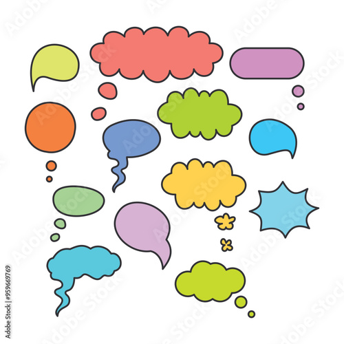 Speech Bubbles and Speech Bubble Icon Set vector illustrationчать