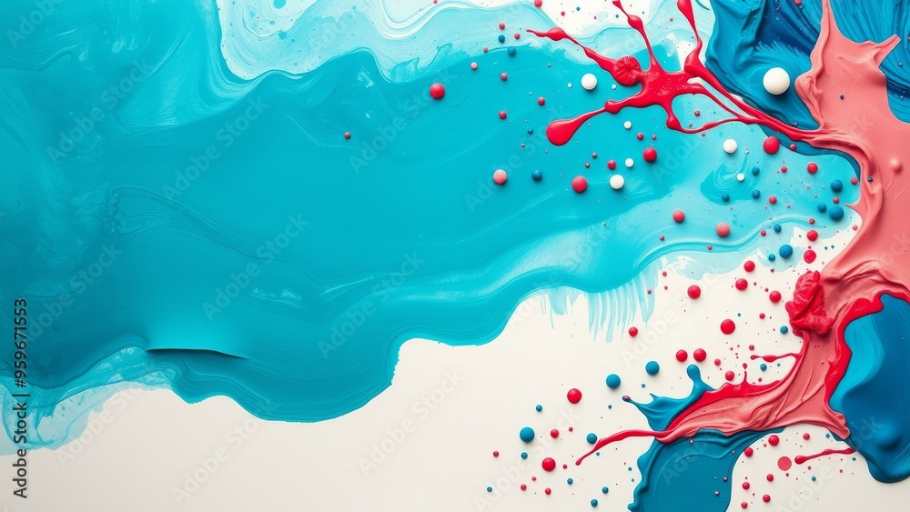Abstract art with blue, pink, and white paint. Abstract art with blue, pink, and white paint.