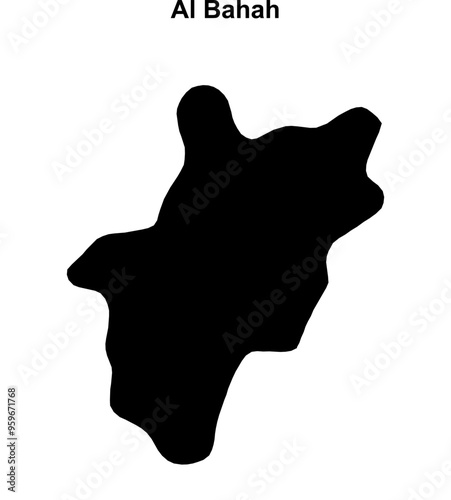 Al Bahah province blank outline map photo