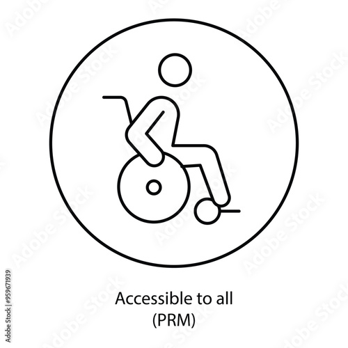  Accessible to All (PRM) Icon: Universal Design for People with Reduced Mobility and Inclusive Accessibility Solutions.
