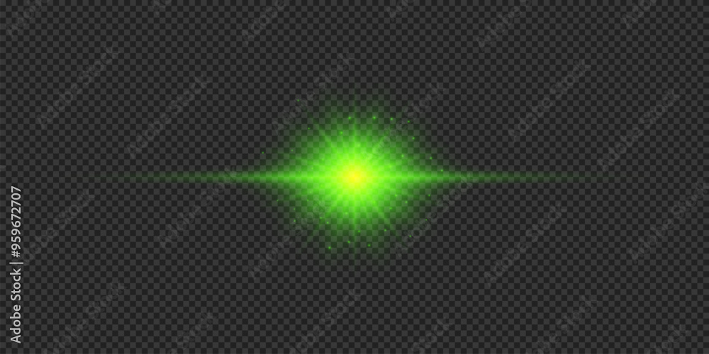 Green horizontal light effect of lens flares Green horizontal light effect of lens flares