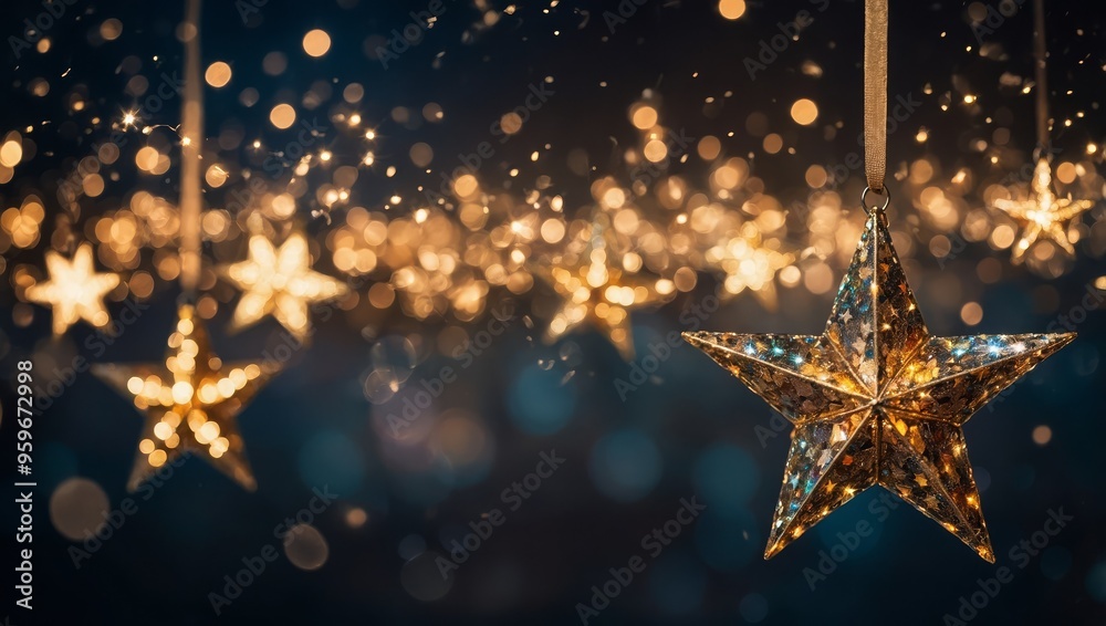 Sparkling falling magical Christmas stars Sparkling falling magical Christmas stars