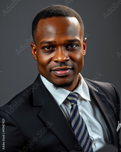 Black african american businessman ceo of company in business suite attire