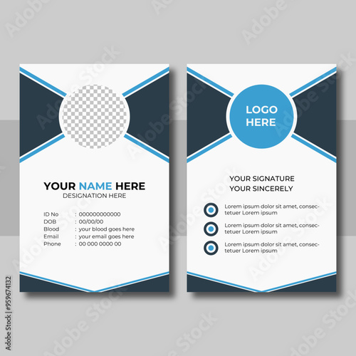 Modern and Clean Business id Card Template Design