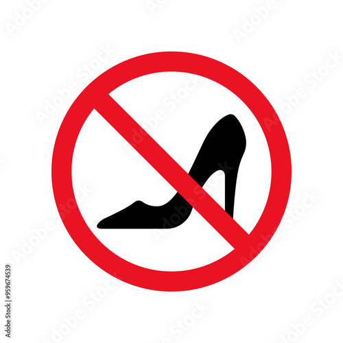 High heels red prohibition sign.