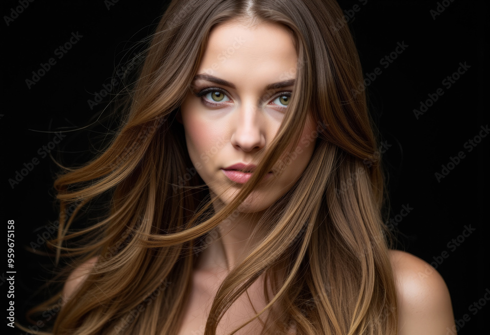 Portrait of a beautiful model with artistic makeup.