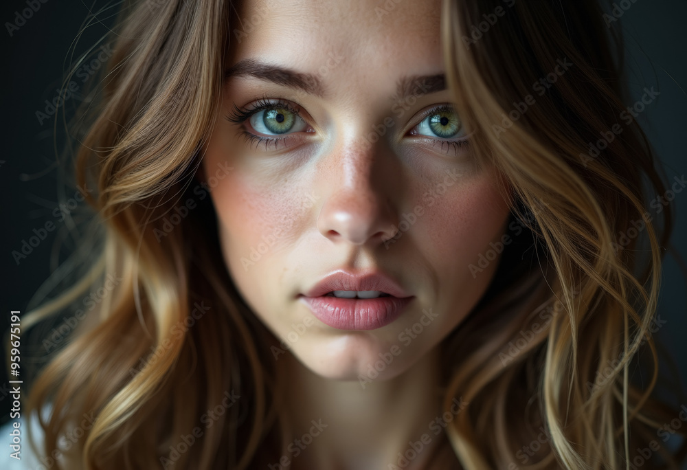 Portrait of a beautiful model with artistic makeup. Portrait of a beautiful model with artistic makeup.