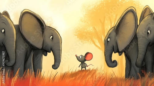 Tiny Mouse and the Giant Elephants photo