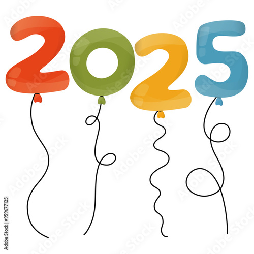 2025 balloons - vector CMYK