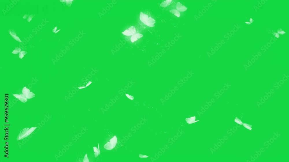 white butterflies flying on greenscreen white butterflies flying on greenscreen