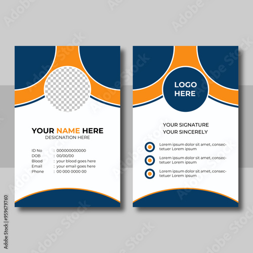 Modern and Clean Business id Card Template Design