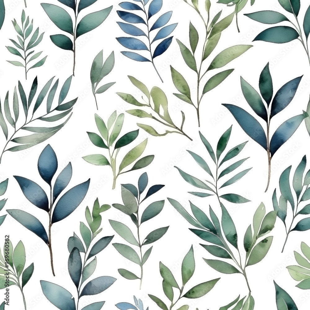 seamless Watercolor Pattern using botanical elements. seamless Watercolor Pattern using botanical elements.