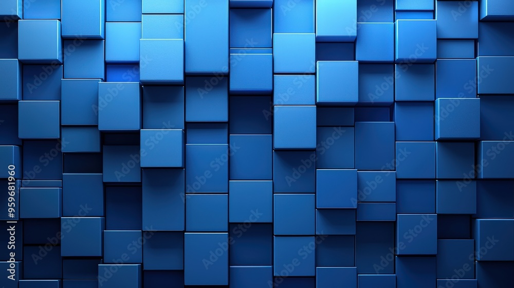 3D blue squares pattern with deep shadows and layered depth, vibrant gradients, dynamic lighting. Abstract and Minimalistic Design Backgrounds 3D blue squares pattern with deep shadows and layered depth, vibrant gradients, dynamic lighting. Abstract and Minimalistic Design Backgrounds