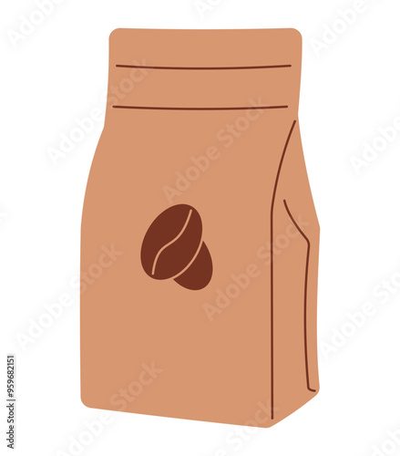 Packaged Coffee Icon Perfect for designs with groceries themes, such as vegetables, fruit, meat, and others