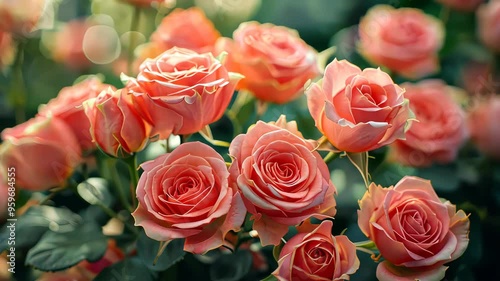 Pink roses in a garden, romantic nature. Floral beauty and elegance concept