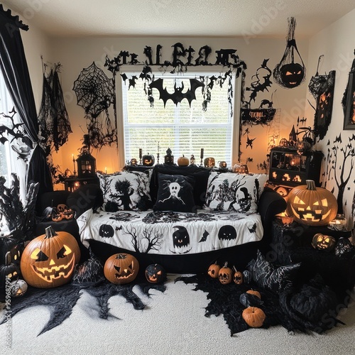 Halloween home living room setup  photo