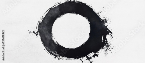 Exploring Zen: A Minimalist Black Circle Evoking Spiritual Depth and Artistic Expression photo