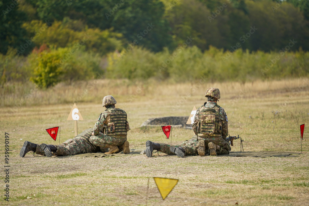 Obraz premium soldiers during a training. detail. the army in training. 