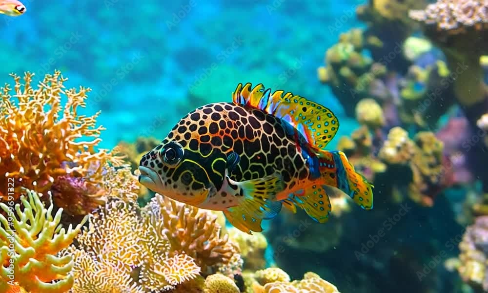 A Vibrant Fish in a Coral Reef A Vibrant Fish in a Coral Reef